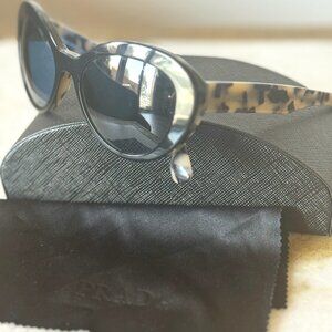 Prada Cat Eye Sunglasses Black Lenses with Brown Tortoise Shell Frame